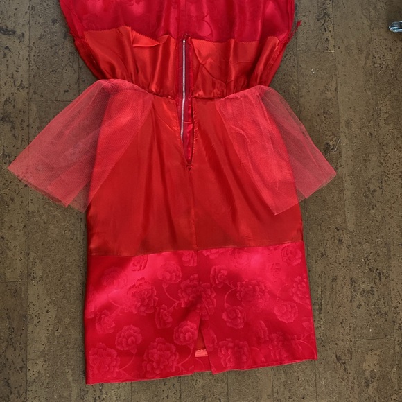 Vintage 50’s red brocade satin dress by Prestige Formal, holiday parties! Large - Picture 17 of 17
